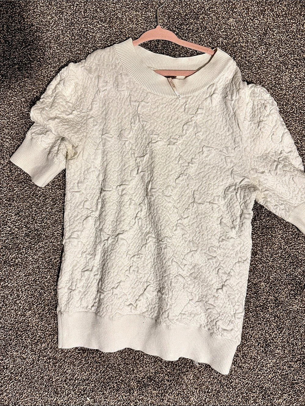 Free People Amy Short Sleeve Cotton Sweater Textured Short Sleeve Sweater in